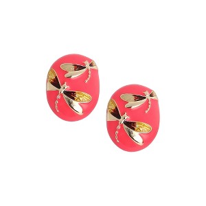 SOHI Women's Neon Pink The Dragonfly Stud Earrings - 1 of 4