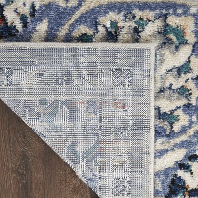 Vintage Floral Medallion Grey/Multi Synthetic Area Rug