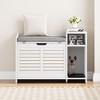 Cat Litter Box Enclosures with Top Opening with Cushion, Litter Box Furniture Hidden, Wooden Cat Washroom Indoor, Privacy Pet House - 2 of 4