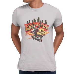 Marvel Spider-Man Mens Miles Morales Brooklyn Skate T-Shirt - Ice