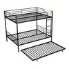NicBex Full over Full Bunk Bed Convertible Metal Frame Triple Bed Frame with Scroll Wheels, Guardrails and Ladder, No Box Spring Required, Black - 4 of 4