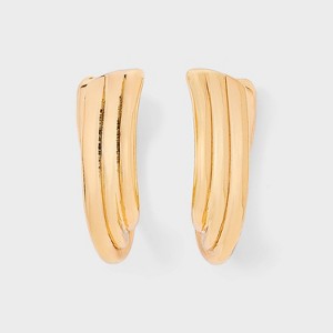 Twisted J-Hoop Earrings - A New Day™ Gold: Nickel-Free Metal, Post Closure, 1.4" Length, 0.85" Width, Drop Style - 1 of 3