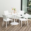 WestinTrends Playa 5-Piece Indoor Outdoor Round Metal Patio Dining Table Set With Stackable Patio Dining Side Chairs - 2 of 4