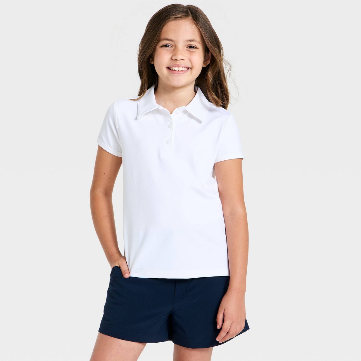 Girls' Short Sleeve Performance Uniform Polo Shirt - All in Motion™ - thumbnail 6