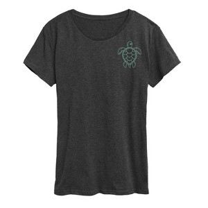 Women's - Instant Message - Nautical Sea Turtle Short Sleeve Graphic T-Shirt - 1 of 4