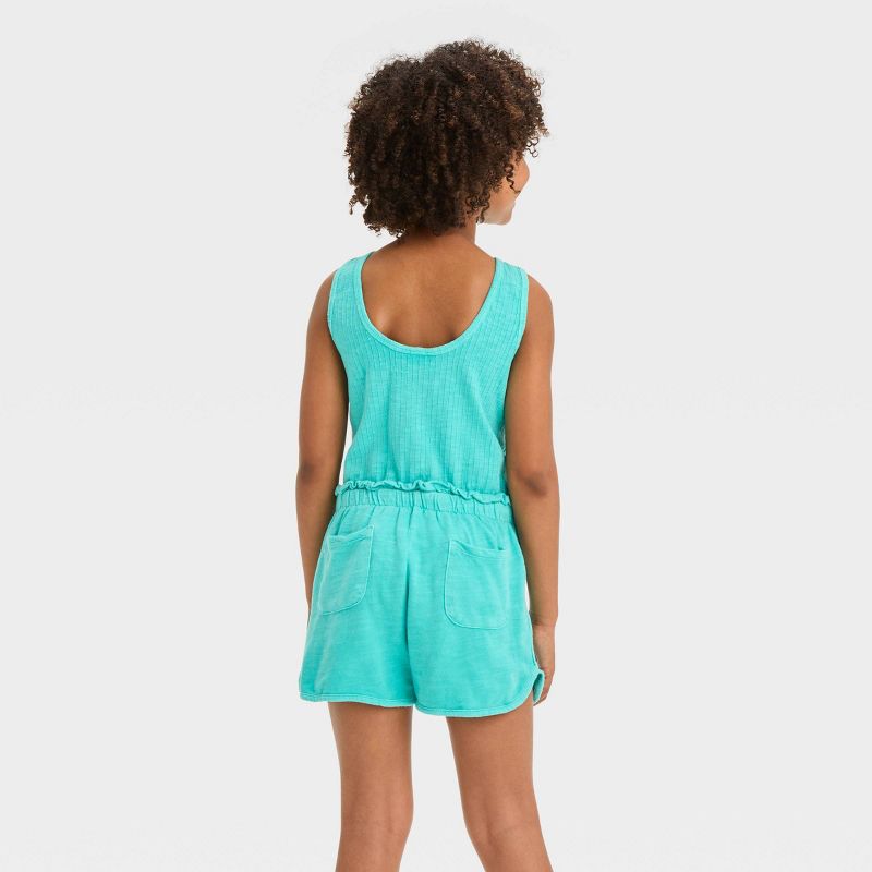 Girls&#39; Sleeveless Ribbed French Terry Romper - Cat &#38; Jack&#8482;, 2 of 4
