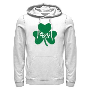 Men's Coors Brewing Company Shamrock Logo  Pull Over Hoodie - White - X Large - 1 of 4