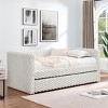 KTMBDW Twin Daybed with Trundle, Corduroy Upholstered Sofa Bed Frame with Wooden Support for Living Room, Bedroom and Guest Room - 4 of 4