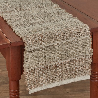 Beige Natural Jute Chindi Table Runner 13" x 36"