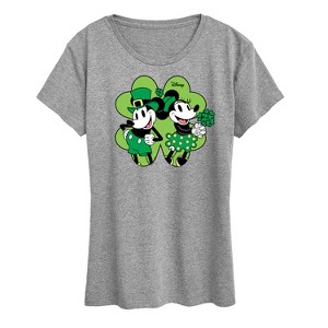 Women's - Disney - Mickey Minnie Shamrock Short Sleeve Graphic T-Shirt - 1 of 4
