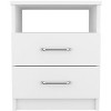 Vynxaria White 2-Drawer Nightstand with Open Shelf ¨C Functional Elegance for Your Space - 4 of 4