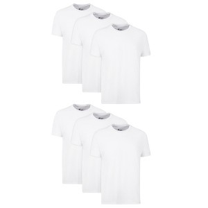 EG PRO Men's Crew T-Shirt Undershirts (6-Pack) - ComfortSoft Cotton - 1 of 2