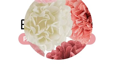 EpiqueOne 20-Piece Blush Pink and Cream Tissue Paper Pom Poms Kit