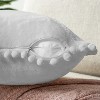 PAVILIA Set of 2 Pom Pom Throw Pillow Covers, Decorative Pompom Fringe Square Cushion Cases for Couch Sofa Bed - 4 of 4