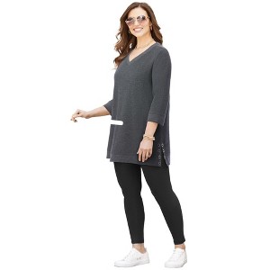 Catherines Cloud Knit V-Neck Top - 1 of 2