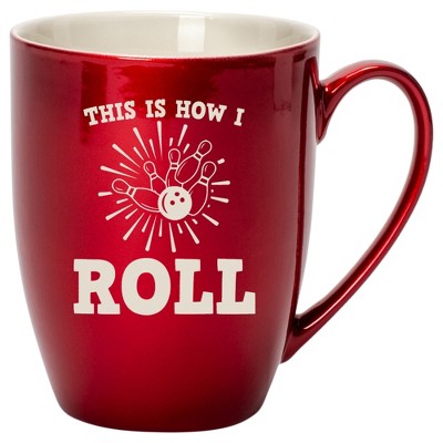 100 North Cardinal Red Metallic Finish, 10 Ounce, Comfortably Fits Your Hands, New Bone China Coffee Tea Cup Mug, This Is How I Roll
