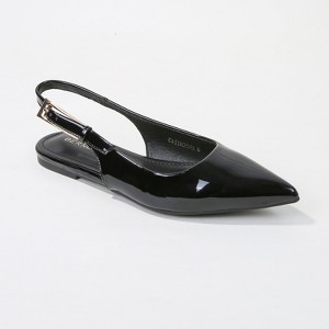 Berness Women's Caitriona Glossy Pointed Toe Slingback Flats - 1 of 4