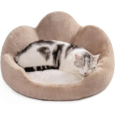 Boersma Round Cat Bed – Washable Fluffy Indoor Pet Couch with Anti-Slip Bottom for Cats, Kittens, Small Dogs & Puppies