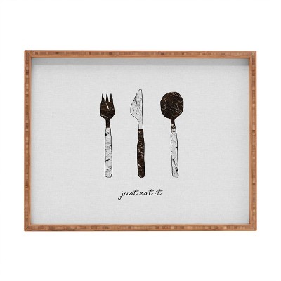 Jacqueline Maldonado Tulips and Lattice Natural Rectangular Tray - Deny Designs