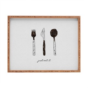 Jacqueline Maldonado Tulips and Lattice Natural Rectangular Tray - Deny Designs - 1 of 2