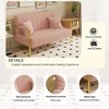 59-Inch Teddy Fleece Loveseat Sofa, Modern Soft Fabric Comfy Sofa With 4 Metal Legs, Comfortable Armrest - 4 of 4