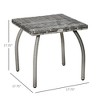Outdoor PE Wicker Side Table, Small Square Rattan End Table, All-Weather Material Coffee Table for Garden, Balcony - 3 of 4
