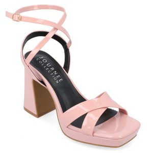 Journee Collection Womens Zorana Mid Heel Platform Sandals - 1 of 4