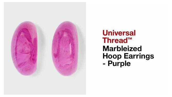 Marbleized Hoop Earrings - Universal Thread&#8482; Purple, 2 of 8, play video