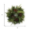 HomeRoots 18" Green Christmas Pine And Pinecone Artificial Wreath - 3 of 4