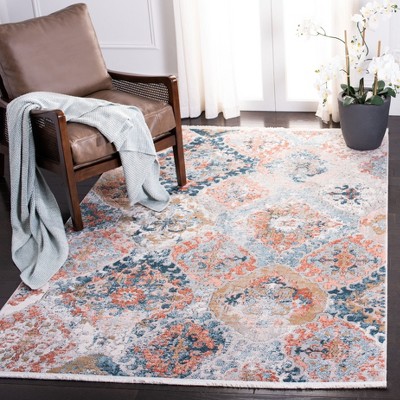 Elysian Bliss 59" Round Hand-Knotted Blue Synthetic Area Rug