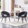 Set of 2 Modern Velvet Dining Chairs with Metal Legs, Stylish Accent Chairs for Kitchen, Dining Room, or Living Areas-Panipeachy - 2 of 4