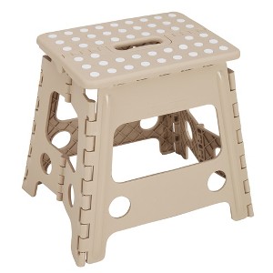 VECELO Folding Step Stool 11/13 in. Non-Slip Surface Portable Foldable  1 Step Stool  with Carry Handle, Heavy Duty Stool - 1 of 4