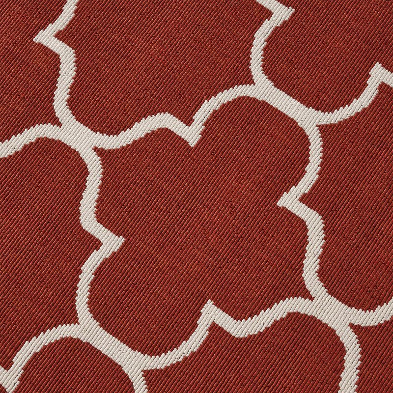 Thornhill Geometric Outdoor Rug Red/Ivory - Christopher Knight Home, 5 of 8