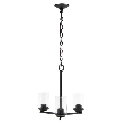 Restoration Bronze 3-Light 15" Classic Pendant Chandelier with Clear Glass