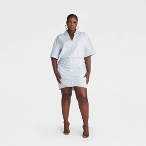 KBB by KAHLANA Women's Short Sleeve 'The Ruched Shirt Dress' : Target