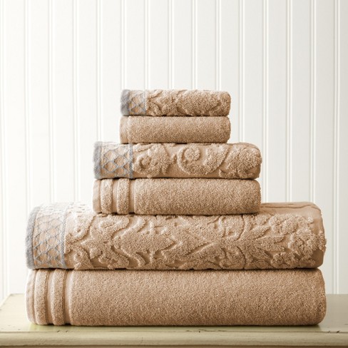 6pc Cotton Jacquard Bath Towel Set Orange : Target