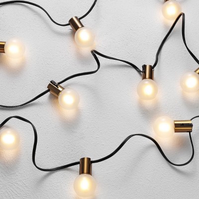 Farrynn 10-Light Brass and Black LED Outdoor String Lights