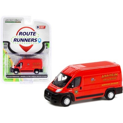 2018 Ram ProMaster 2500 Cargo High Roof Van Red Anaheim Fire & Rescue Services Division (California) 1/64 Diecast by Greenlight