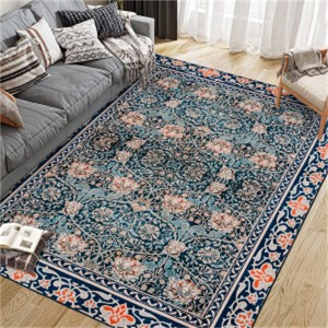 Fulvari Washable Boho Area Rug Vintage Low Pile Playroom Mat Indoor Floor Carpet Boho Rugs for Bedroom Entryway Laundry Room - 1 of 4