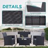 Sapphtopaz Outdoor Furniture Sets Woven Outdoor Couch Sectional Conversation Sofa with Cushion Rectangular Coffee Table for Outdoor, Terrace - 2 of 4