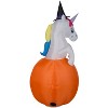 Gemmy Airblown Inflatable Unicorn w/Colorchanging Horn out of Pumpkin Scene (RGB), 5 ft Tall, Multicolored - 3 of 4