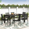 Christopher Knight Home Naop Outdoor 7 Piece Mesh and Aluminum Dining Set, Black - 2 of 4