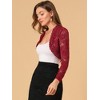INSPIRE CHIC Women's Elegant Sheer Floral Lace Crop Bolero Shrug - 4 of 4