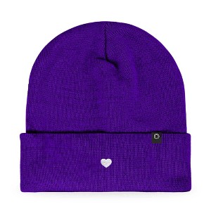 Dalix Lil Heart Embroidered Beanie Warm Winter Knit Hat Women - 1 of 4