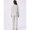 INSPIRE CHIC Women's Cotton Pajamas Long Sleeve Round Neck Button Down Floral Set with Pocket - 4 of 4