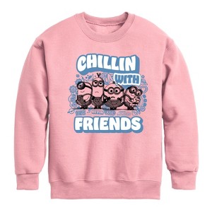 Boys' - Despicable Me Minions - Chillin' with Friends Graphic Long Sleeve Fleece Sweatshirt - 1 of 4