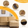 Karl Home |120 in. W Pillow Top Arm Double-layer Cushion Corduroy Sofa in Brown With Ottoman - 3 of 4