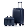20"Carry-On Suitcase & 14" Cosmetic Case Set, Front Opening Luggage with Spinner Wheels & Combination Lock - ModernLuxe - 2 of 4