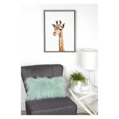 Sylvie Baby Giraffe Framed Canvas Print, 18" x 24"