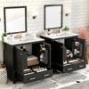 Whisen 60 in. Bathroom Vanity Set with Double Vanities, Double Ceramic Sinks, Storage Shelf and Drawers - 3 of 4